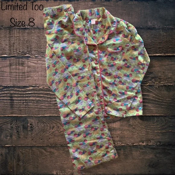 Size Limited Too Satin Cupcake Pajama Set